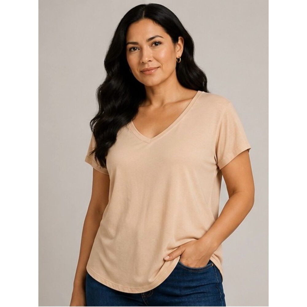 Athletic Works Women's Top - Dri-Works V-Neck T-Shirt - Size XXL